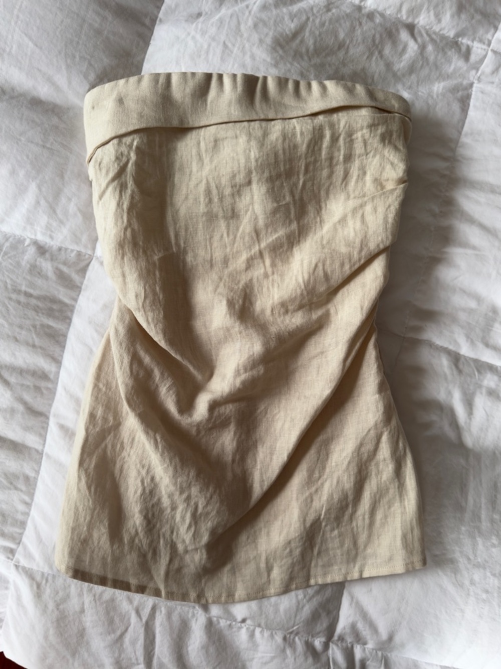 Heartloom Linen Corinne Strapless Top